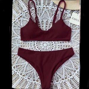 Zaful High Cut Bralette Bikini Set